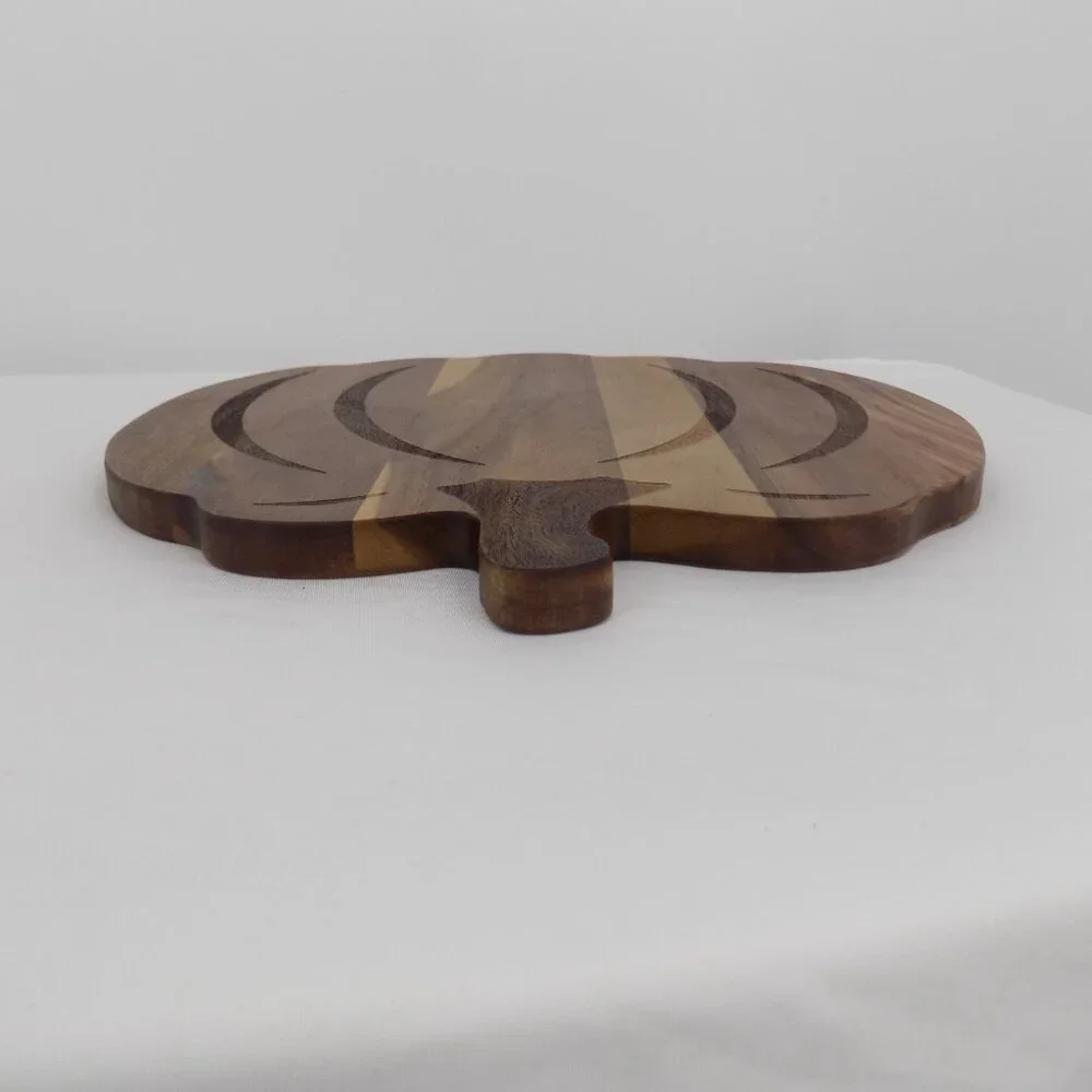 Pumpkin Shaped Wooden Cutting Board Makery Thanksgiving Halloween Food Safe New
